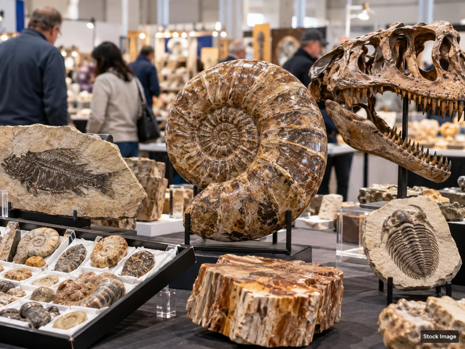 Sacramento Mineral, Gem, Rock & Jewelry Show: Gem, Mineral, Rock & Jewelry Shows in Sacramento, California (fossils scene)