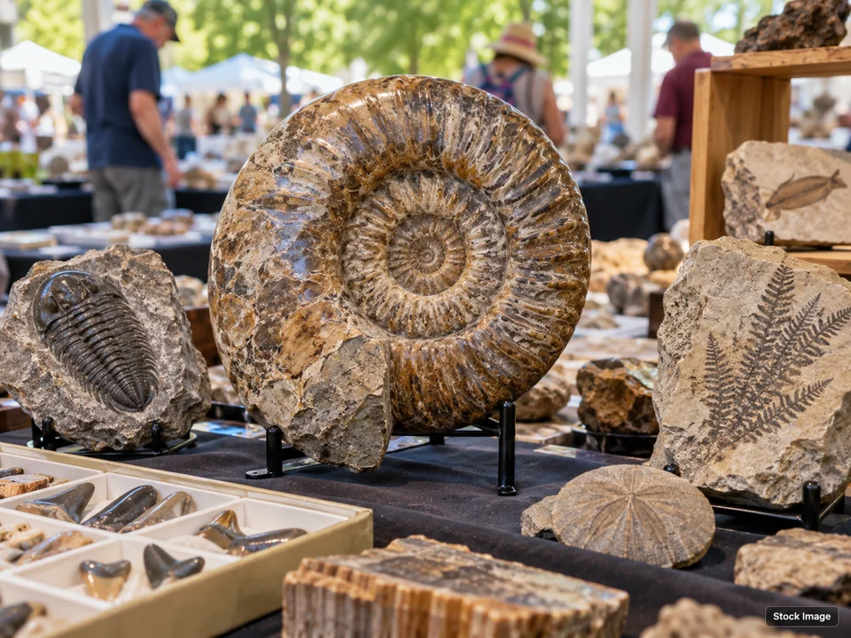 The Best Bead Show - Pittsburgh, PA (Fall): Gem, Mineral, Rock & Jewelry Shows in Pittsburgh, Pennsylvania (fossils scene)