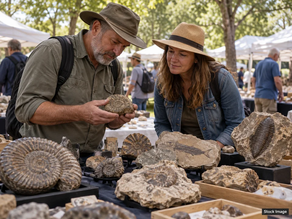 Enter the Earth Wholesale Warehouse Open House - November: Gem, Mineral, Rock & Jewelry Shows in Tucson, North Carolina (fossils scene)
